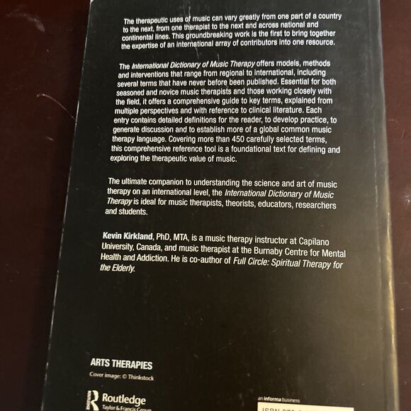 International Dictionary Of Music Therapy Book. Edited by Kevin Kirkland 2013 - Picture 8 of 10